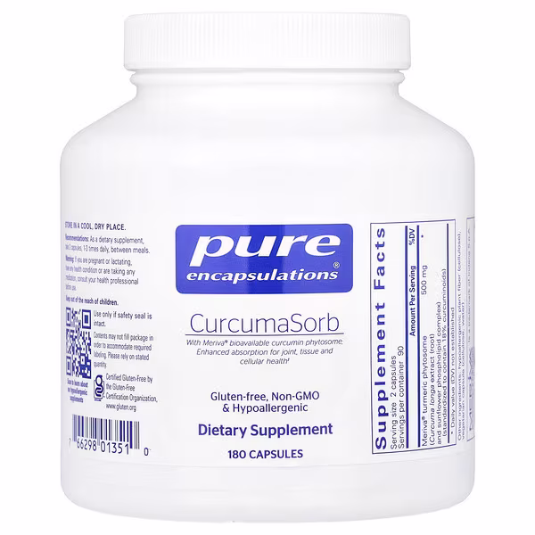 Pure Encapsulations, CurcumaSorb, 180 Capsules (250 mg per Capsule)