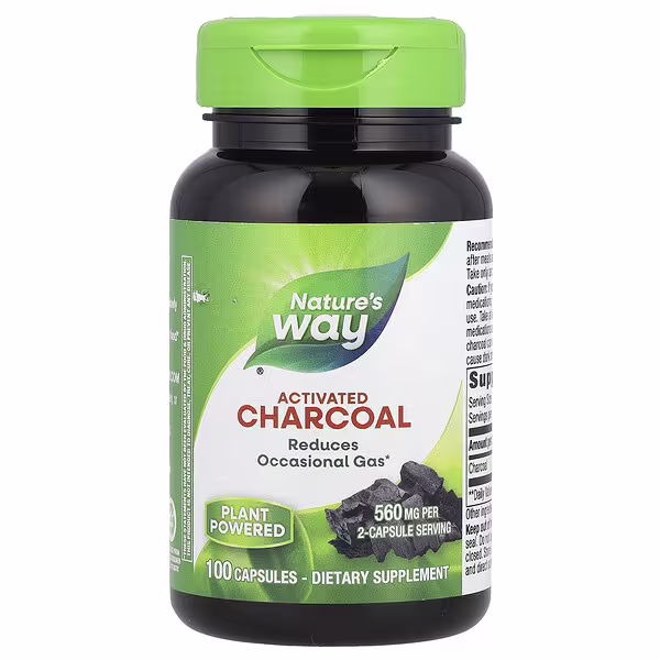 Nature's Way, Activated Charcoal, 100 Capsules (280 mg per Capsule)
