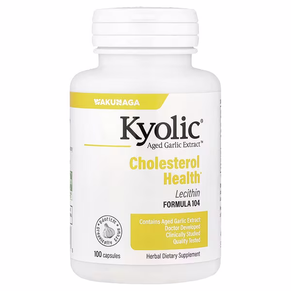 Kyolic, Aged Garlic Extract™, Cholesterol Health with Lecithin, Formula 104, 100 Capsules
