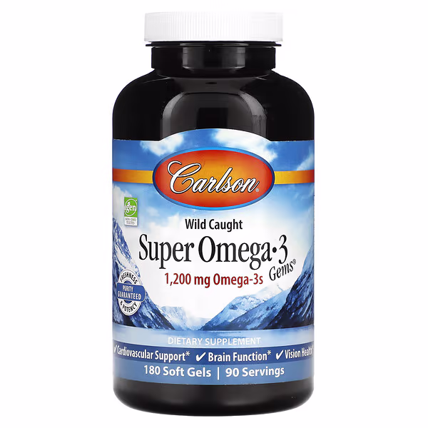 Carlson, Wild Caught Super Omega-3 Gems®, 180 Soft Gels