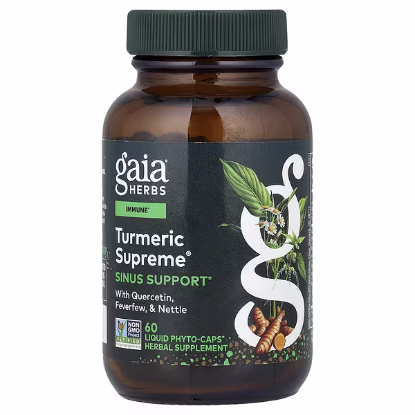 Gaia Herbs, Turmeric Supreme®, Sinus Support, 60 Liquid Phyto-Caps®
