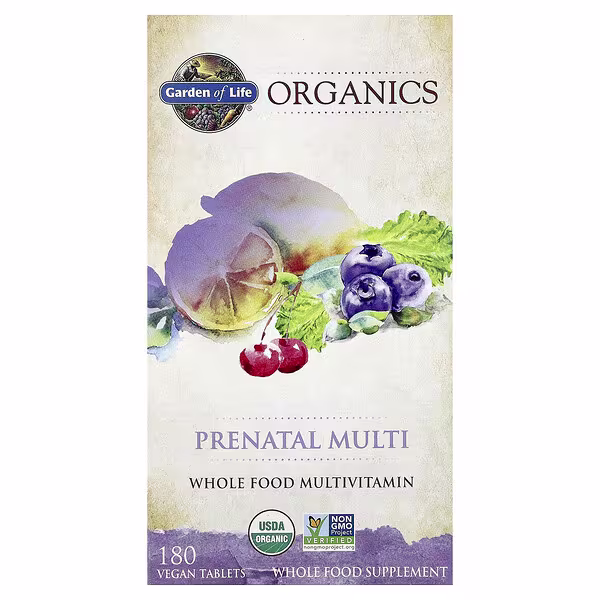 Garden of Life, Organics, Prenatal Multi, 180 Vegan Tablets