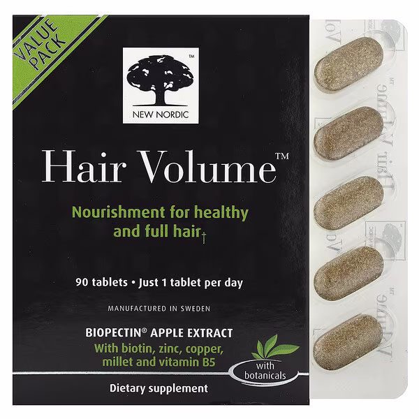 New Nordic, Hair Volume , 90 Tablets