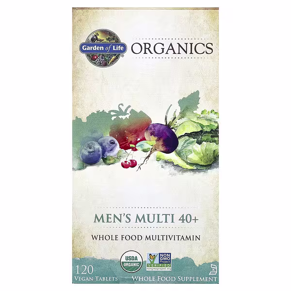 Garden of Life, Organics, Men's Multi 40+, 120 Vegan Tablets