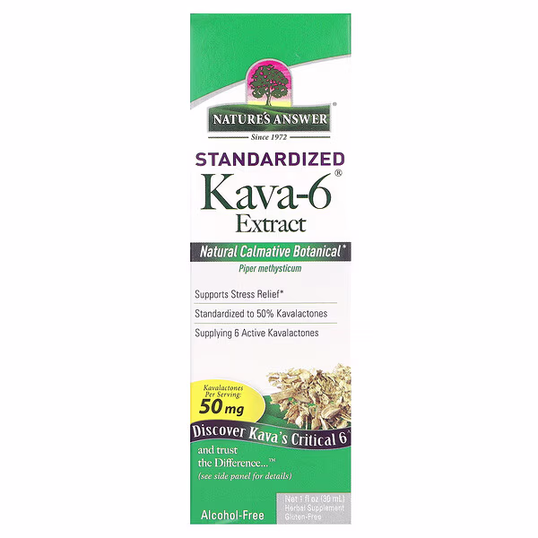 Nature's Answer, Kava-6 Extract, Standardized, Alcohol-Free, 100 mg, 1 fl oz (30 ml)