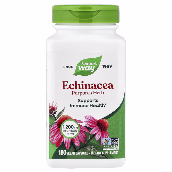 Nature's Way, Echinacea Purpurea Herb, 180 Vegan Capsules (400 mg per Capsule)