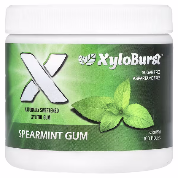 Xyloburst, Xylitol Gum, Spearmint, 100 Pieces, 5.29 oz (150 g)