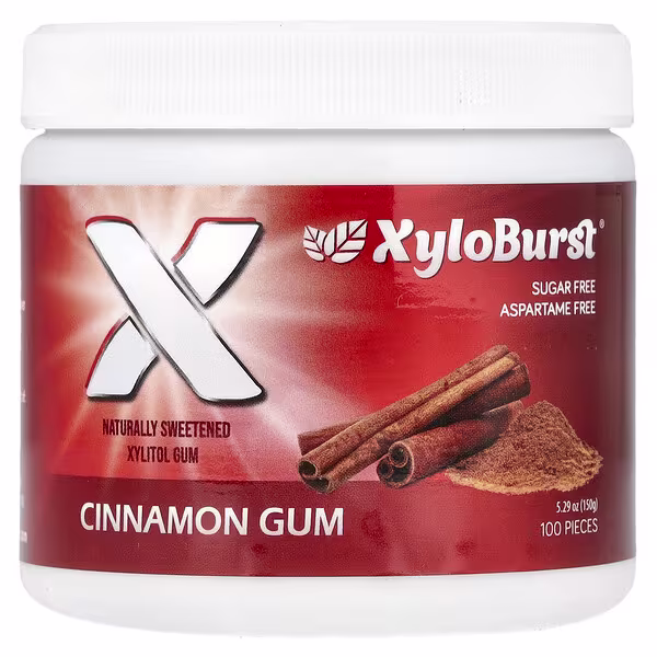 Xyloburst, Xylitol Gum, Cinnamon, 100 Pieces, 5.29 oz (150 g)