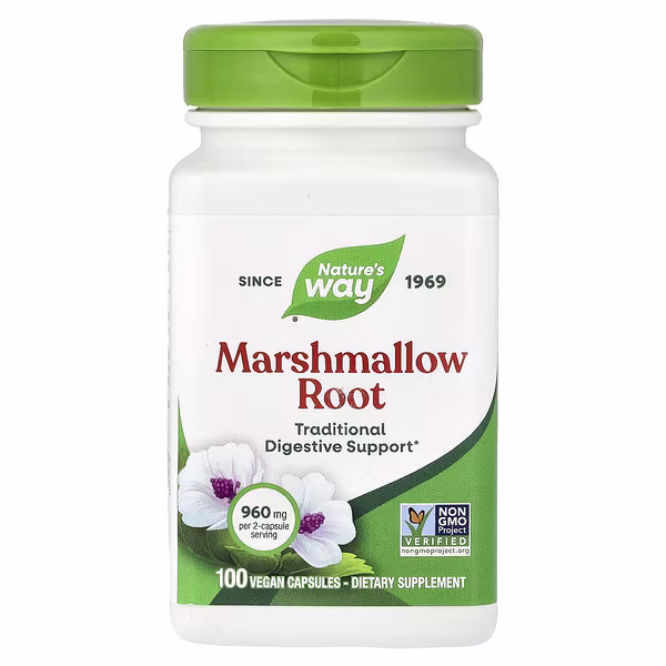 Nature's Way, Marshmallow Root, 100 Vegan Capsules (480 mg per Capsule)