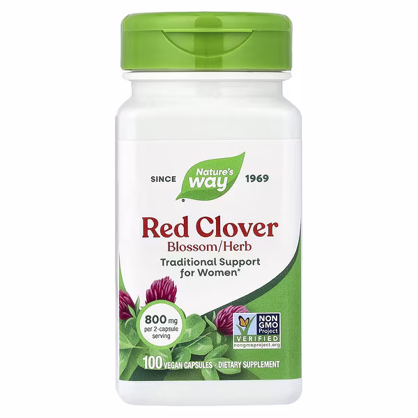 Nature's Way, Red Clover, 100 Vegan Capsules (400 mg per Capsule)