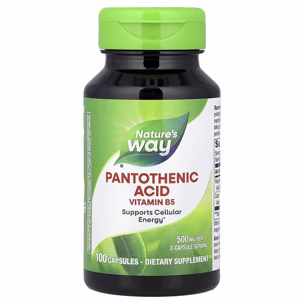 Nature's Way, Pantothenic Acid, Vitamin B5, 100 Capsules