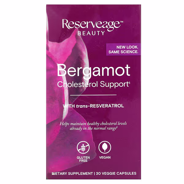 Reserveage Beauty, Bergamot Cholesterol Support, 30 Veggie Capsules