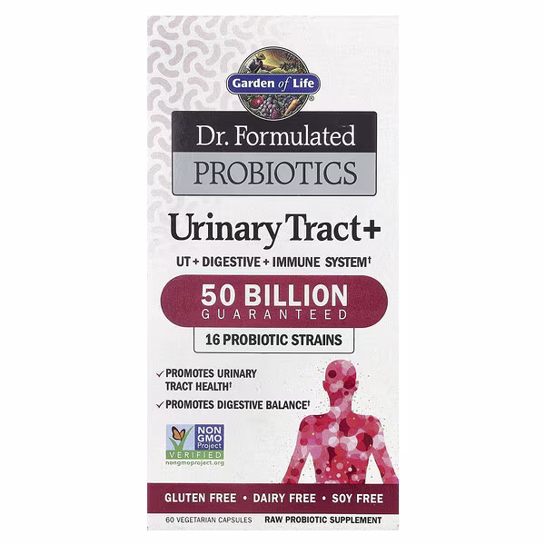 Garden of Life, Dr. Formulated Probiotics, Urinary Tract+, 50 Billion, 60 Vegetarian Capsules
