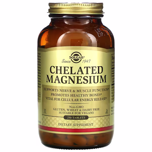 Solgar, Chelated Magnesium, 250 Tablets (100 mg per Tablet)