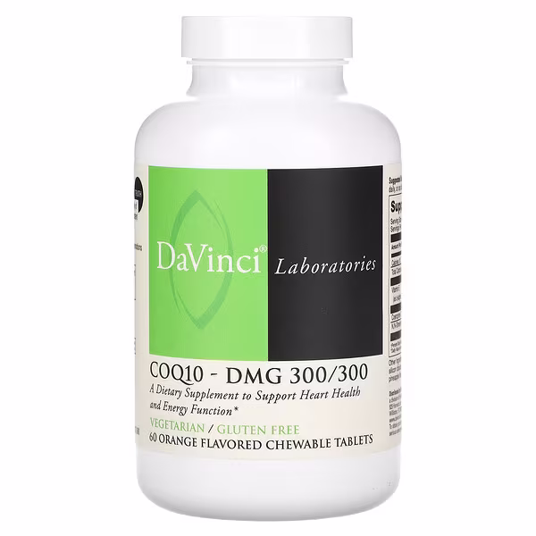 DaVinci Laboratories, CoQ10-DMG, Orange, 60 Chewable Tablets