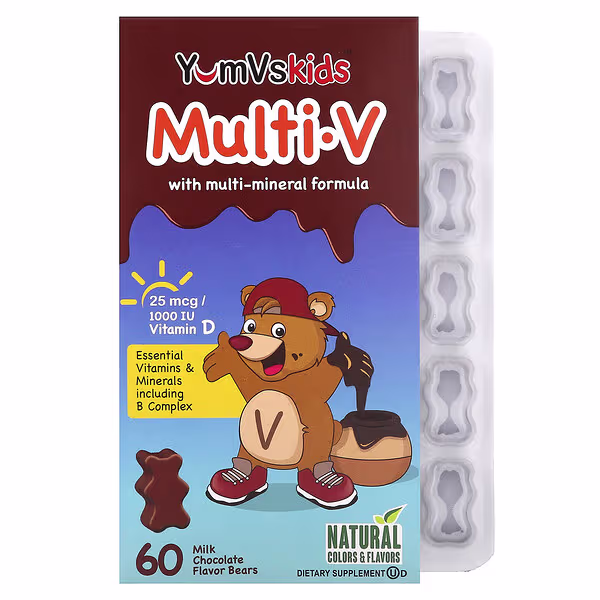 YumVs, Kids, Multi V with Multi-Mineral Formula, Milk Chocolate , 60 Bears