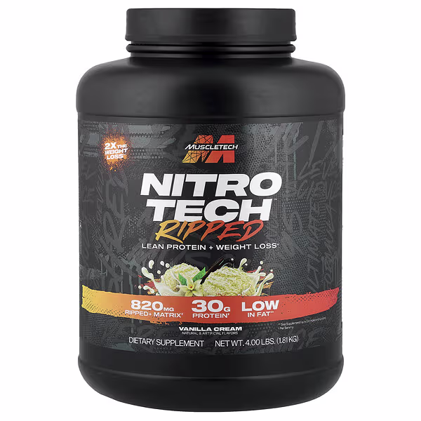 MuscleTech, Nitro-Tech® Ripped, Lean Protein + Weight Loss, Vanilla Cream, 4 lbs (1.81 kg)