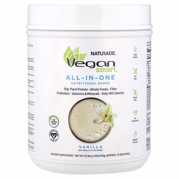 VeganSmart, All-In-One Nutritional Shake, Vanilla, 1.4 lb (645 g)