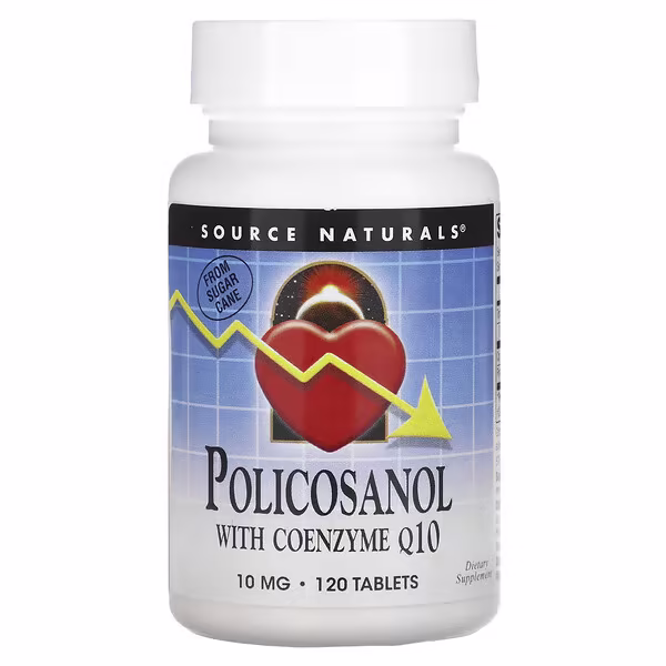 Source Naturals, Policosanol With Coenzyme Q10, 10 mg, 120 Tablets