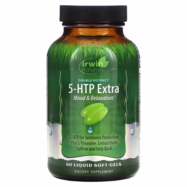 Irwin Naturals, Double Potency, 5-HTP Extra, 60 Liquid Soft-Gels