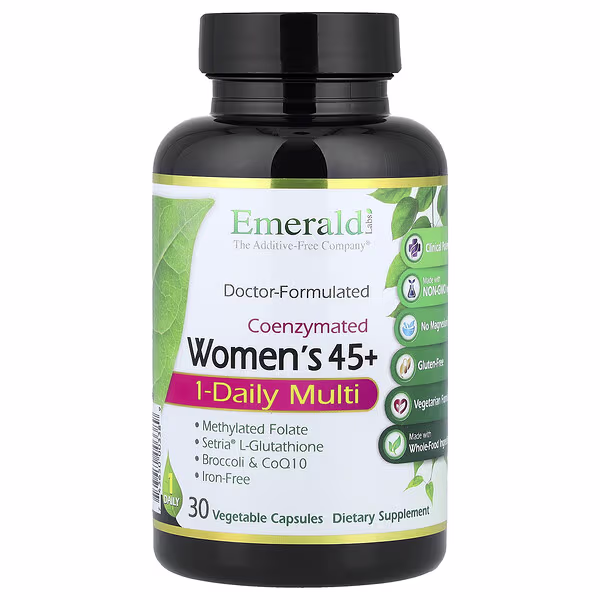 Emerald Laboratories, Coenzymated Women's 45+ 1-Daily Multi, 30 Vegetable Capsules