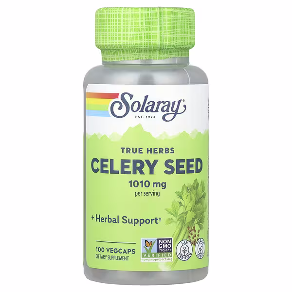 Solaray, True Herbs, Celery Seed, 100 VegCaps (505 mg per Capsule)