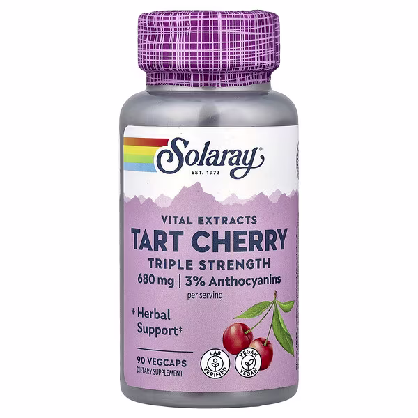 Solaray, Vital Extracts, Tart Cherry, 90 VegCaps (340 mg per Cap)