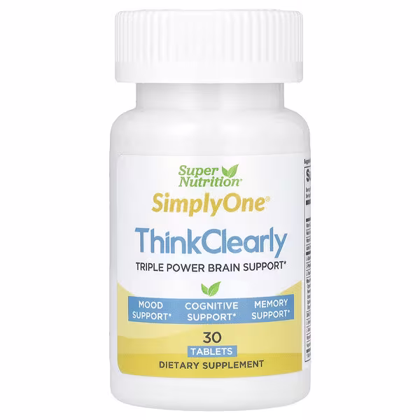 Super Nutrition, SimplyOne®, Think Clearly with L-Theanine, L-Phenylalanine, and L-Glutamine, 30 Tablets