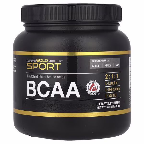 California Gold Nutrition, Sport, BCAA Powder, AjiPure®, Branched Chain Amino Acids with L-Leucine, L-Isoleucine and L-Valine, 1 lb (454 g)