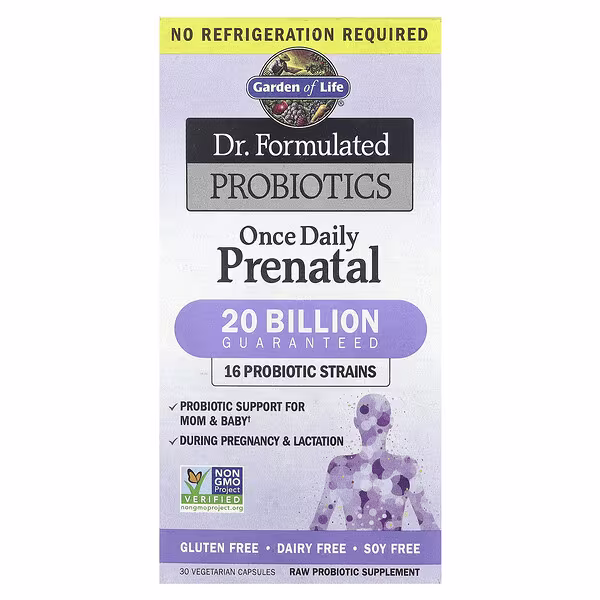 Garden of Life, Dr. Formulated Probiotics, Once Daily Prenatal (no refrigeration required), 30 Vegetarian Capsules