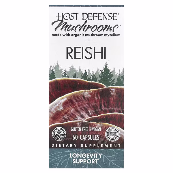 Host Defense, Mushrooms™, Reishi, 60 Capsules (0.5 g per Capsule)