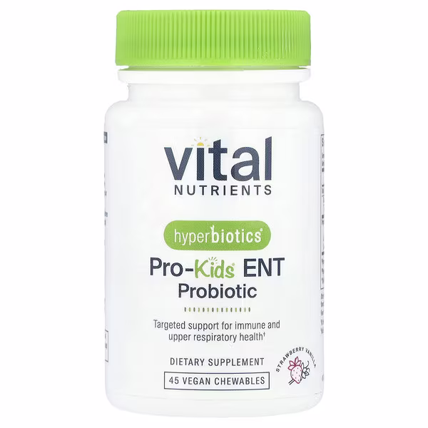 Vital Nutrients, Hyperbiotics®, Pro-Kids® ENT Probiotic, Strawberry Vanilla, 45 Vegan Chewable