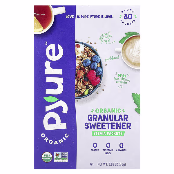 Pyure, Organic Granular Sweetener, Stevia, 80 Packets, 0.035 oz (1 g) Each