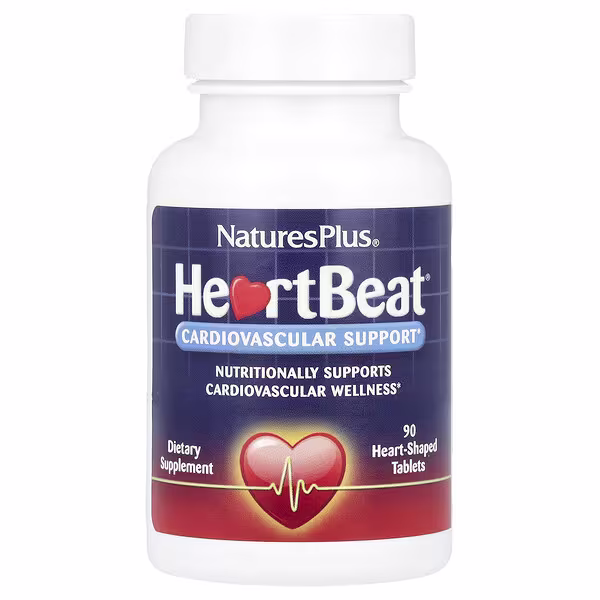 NaturesPlus, HeartBeat®, Cardiovascular Support, 90 Heart-Shaped Tablets