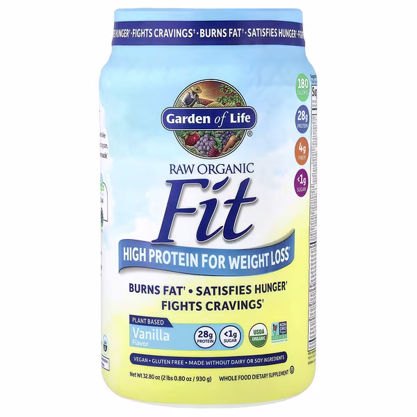 Garden of Life, Raw Organic Fit, High Protein for Weight Loss, Vanilla, 2 lbs 0.8 oz (930 g)